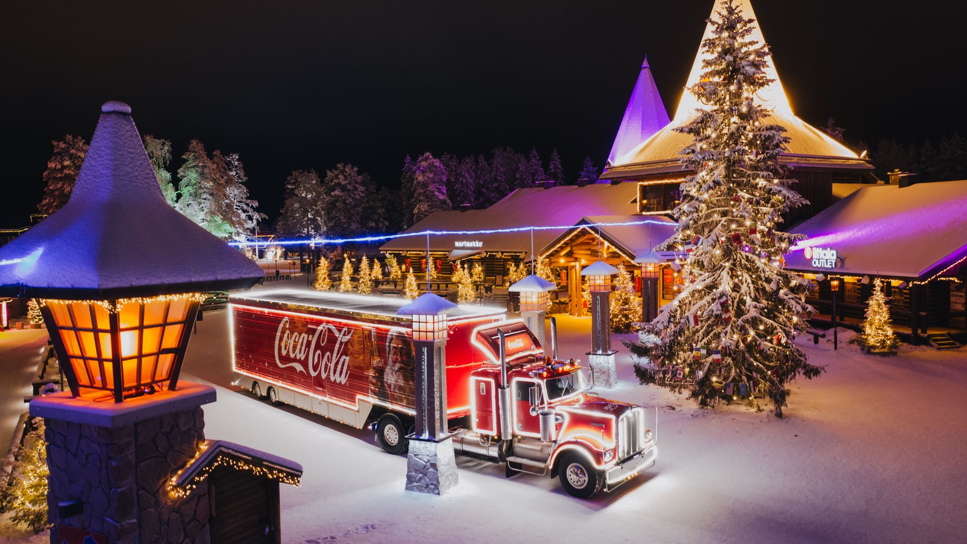 Coca Cola Truck in Santa Claus Village at the Arctic Circle