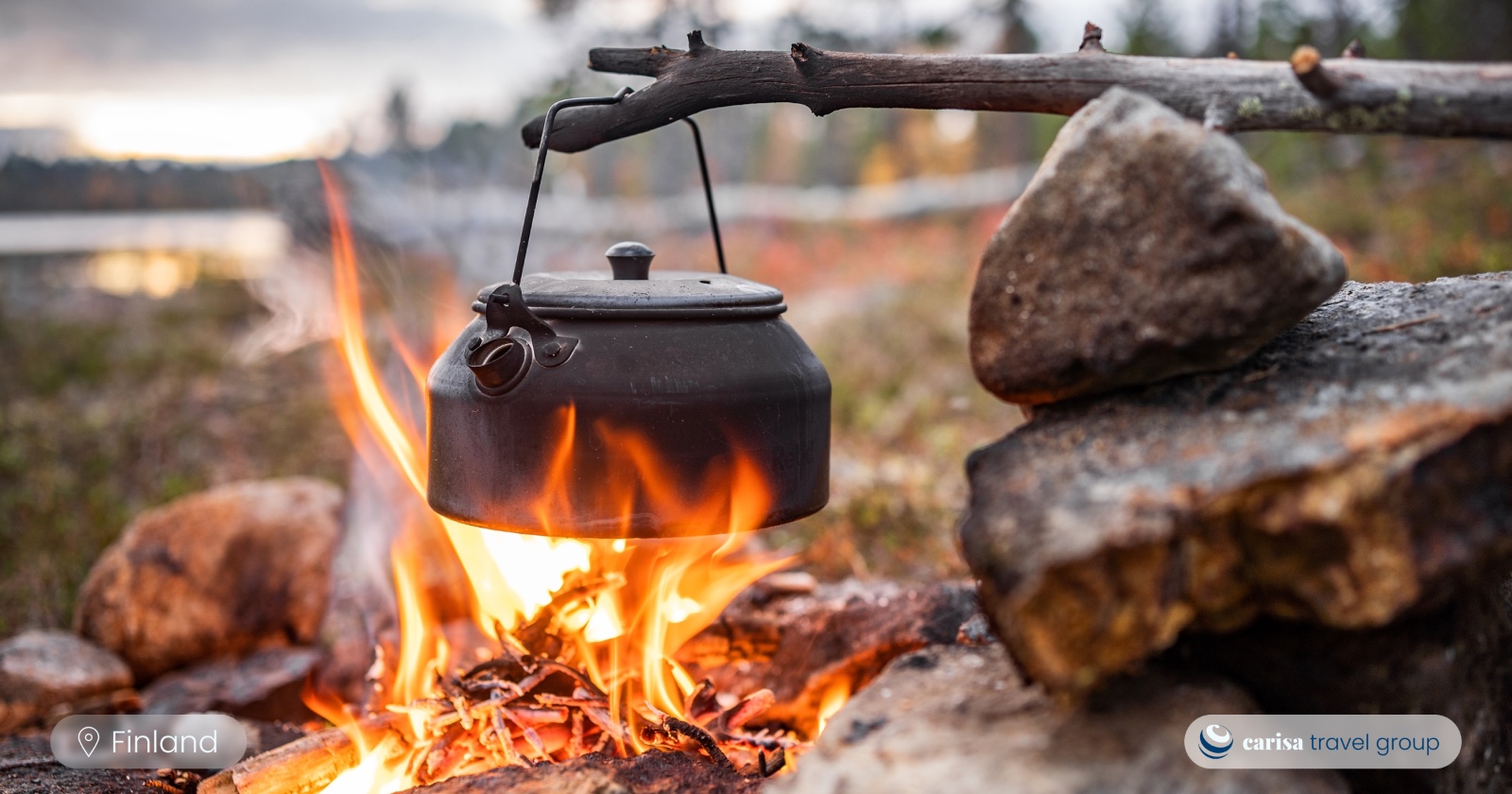 Coffee pot on top of open fire place, Carisa Travel Group