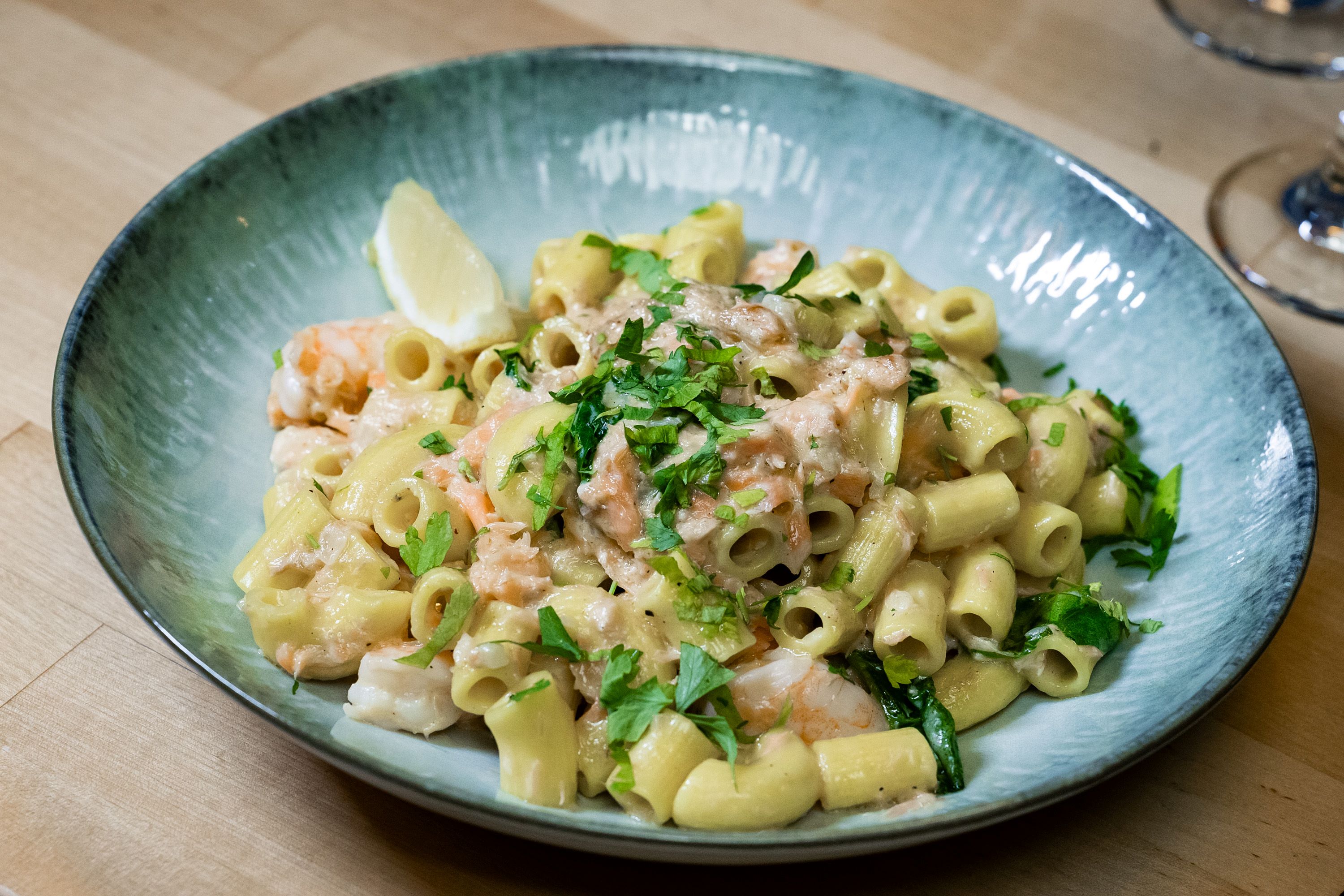 a plate of pasta Himo Pasta House, Rovaniemi, Lapland, Finland