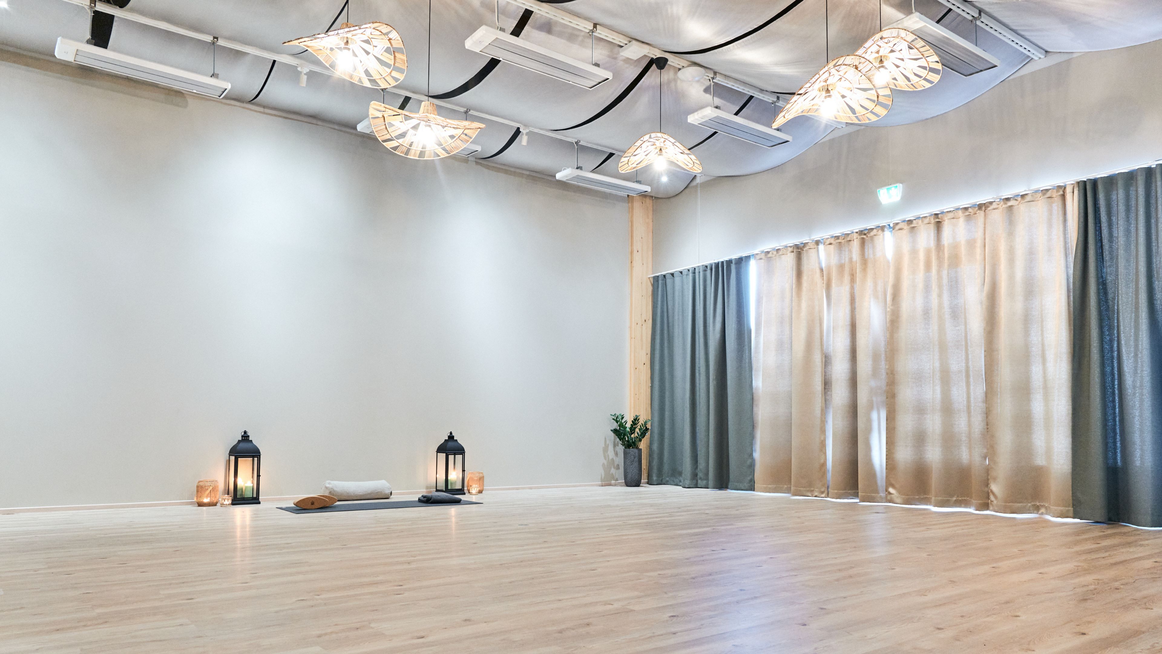 Yoga room in Väki climbing and Yoga center, Rovaniemi, Lapland, Finland